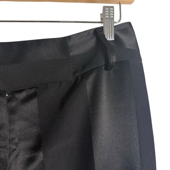 Grace Dane Lewis Black Satin Striped Wide Leg Trouser Dress Pants Size 8 - Picture 3 of 8